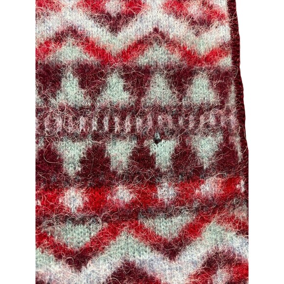 NWT ICEWEAR Scarf Nordic Fair Isle Pure New Wool Red Grey Made in Iceland - Picture 6 of 8